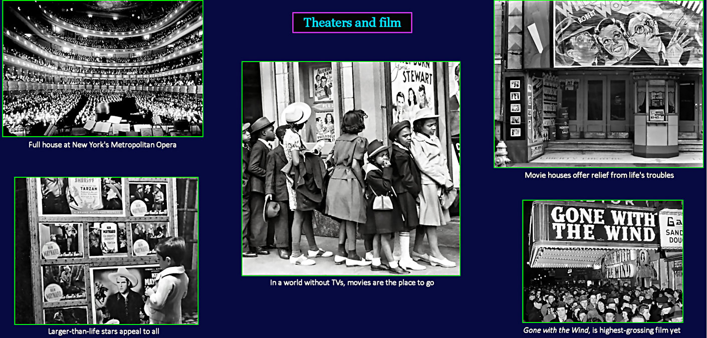 Theaters, movies, 1940s